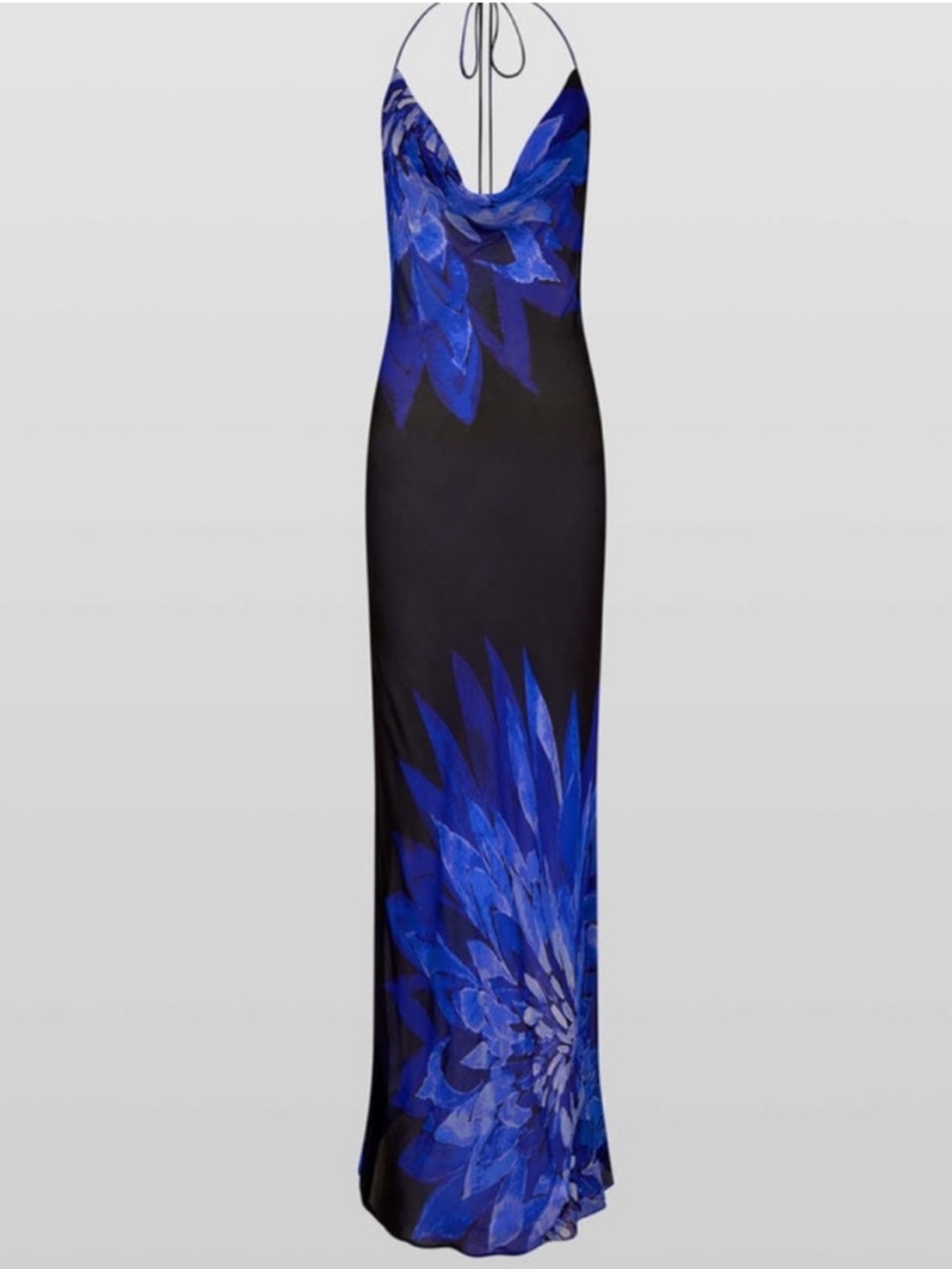 Rat & Boa Coralina Cowl Neck Semi Sheer Maxi Dress Black Cobalt Blue Size XS - Picture 11 of 12